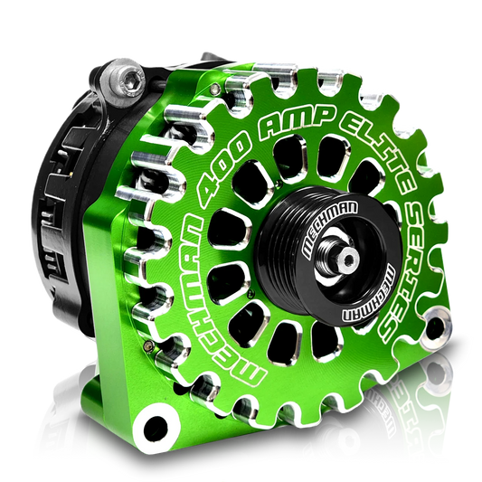Mechman 400 Amp High Output Alternator 1996-2004 GM Truck 4.3L 4.8L 5.3L 5.7L 6L - Green Billet
