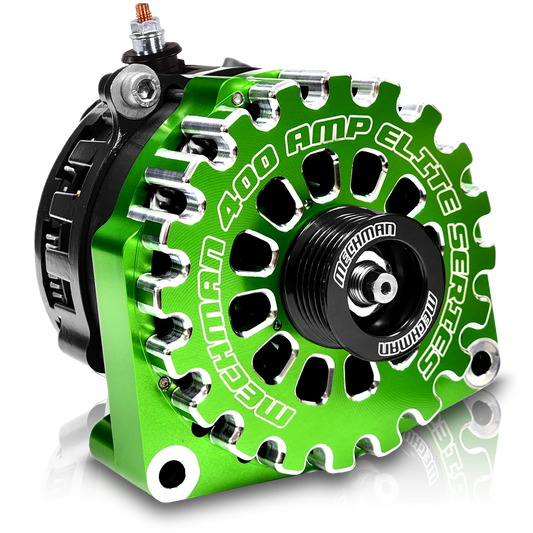 Mechman 400 Amp RVC Bypass High Output Alternator 2014+ Chevrolet GMC Cadillac - Green Billet