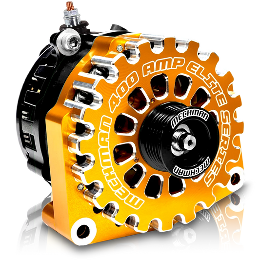 Mechman 400 Amp RVC Bypass High Output Alternator 2014+ Chevrolet GMC Cadillac - Orange Billet