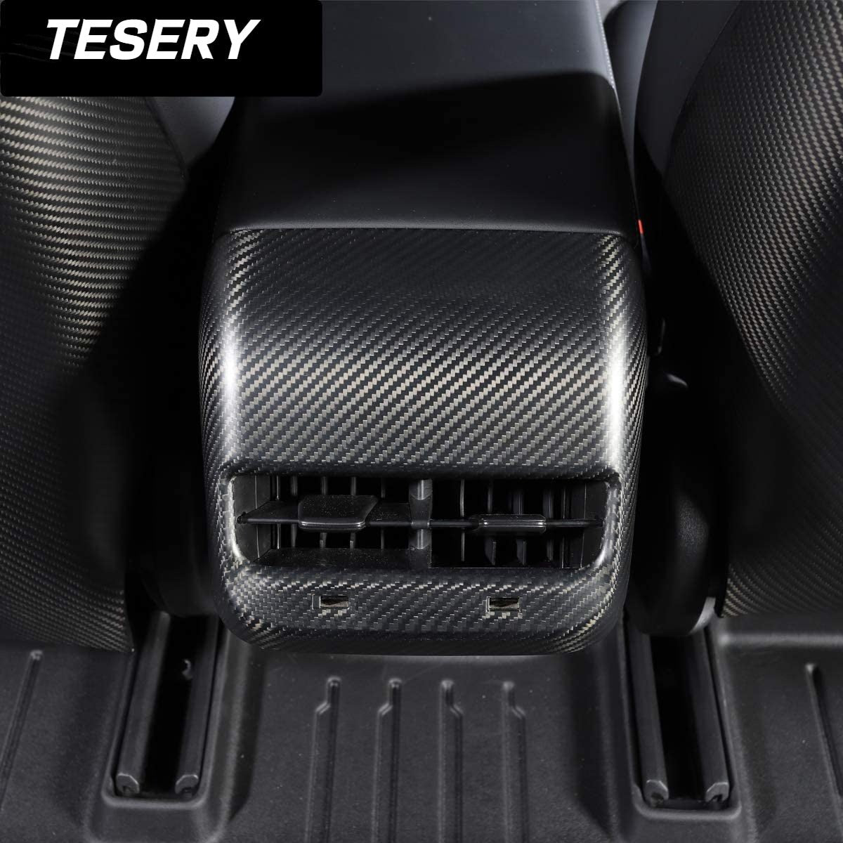 Tesery Model 3 / Y Backseat Air Vent Cap Cover - Carbon Fiber Interior Mods