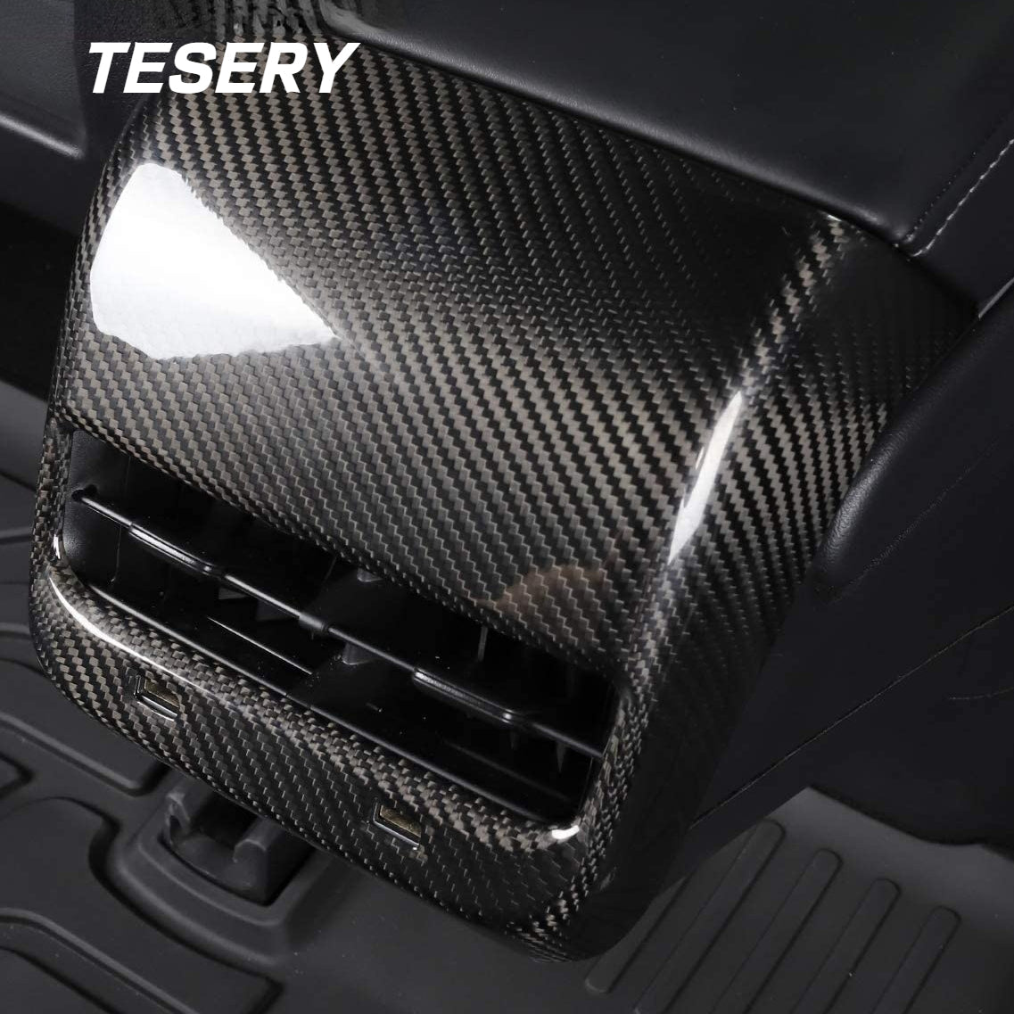 Tesery Model 3 / Y Backseat Air Vent Cap Cover - Carbon Fiber Interior Mods