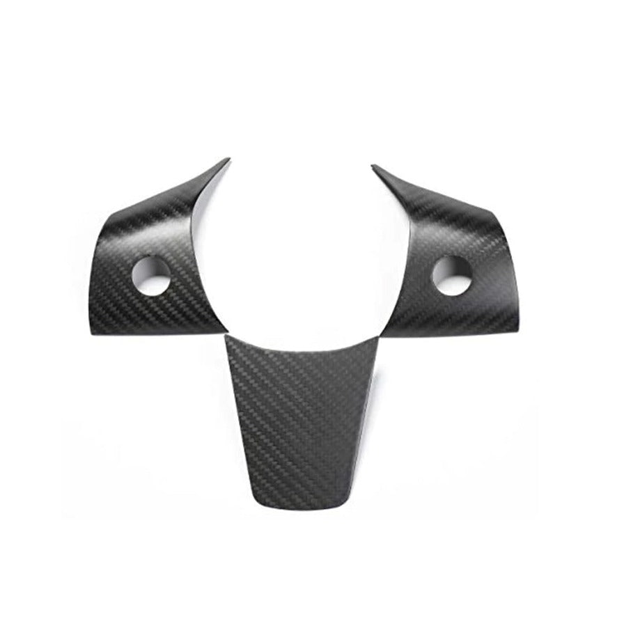 Tesery Model 3 / Y Steering Wheel Middle Trim Cover - Carbon Fiber Interior Mods