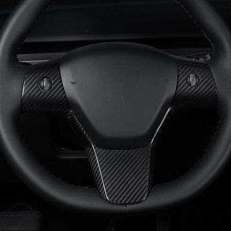 Tesery Model 3 / Y Steering Wheel Patch - Carbon Fiber Interior Mods