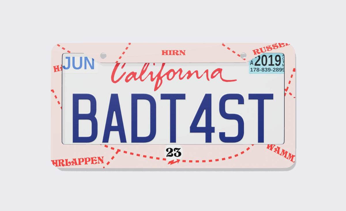 Pink Pig Porsche License Plate Frame