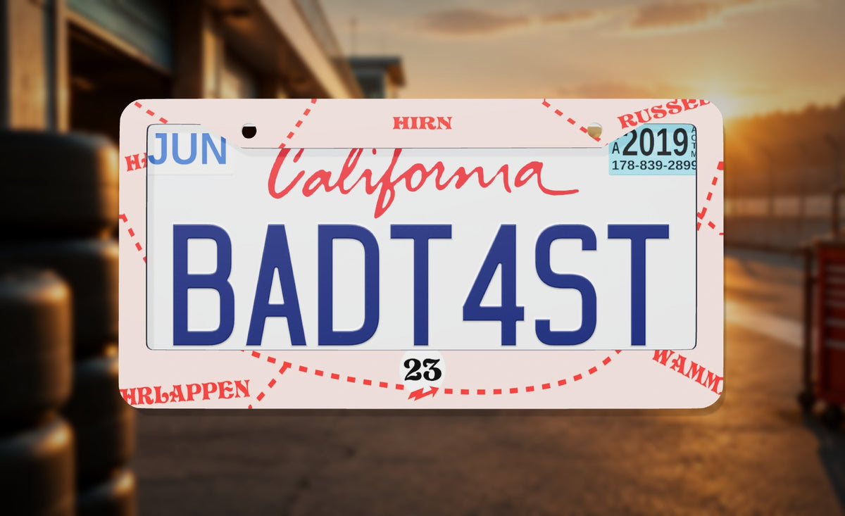 Pink Pig Porsche License Plate Frame