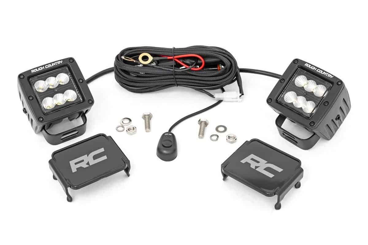 Rough Country RC 2" Square Cree LED Lights - (Pair | Black Series)