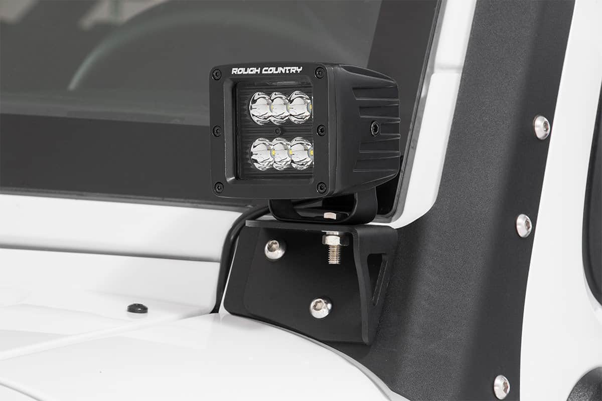 Rough Country RC 2" Square Cree LED Lights - (Pair | Black Series)