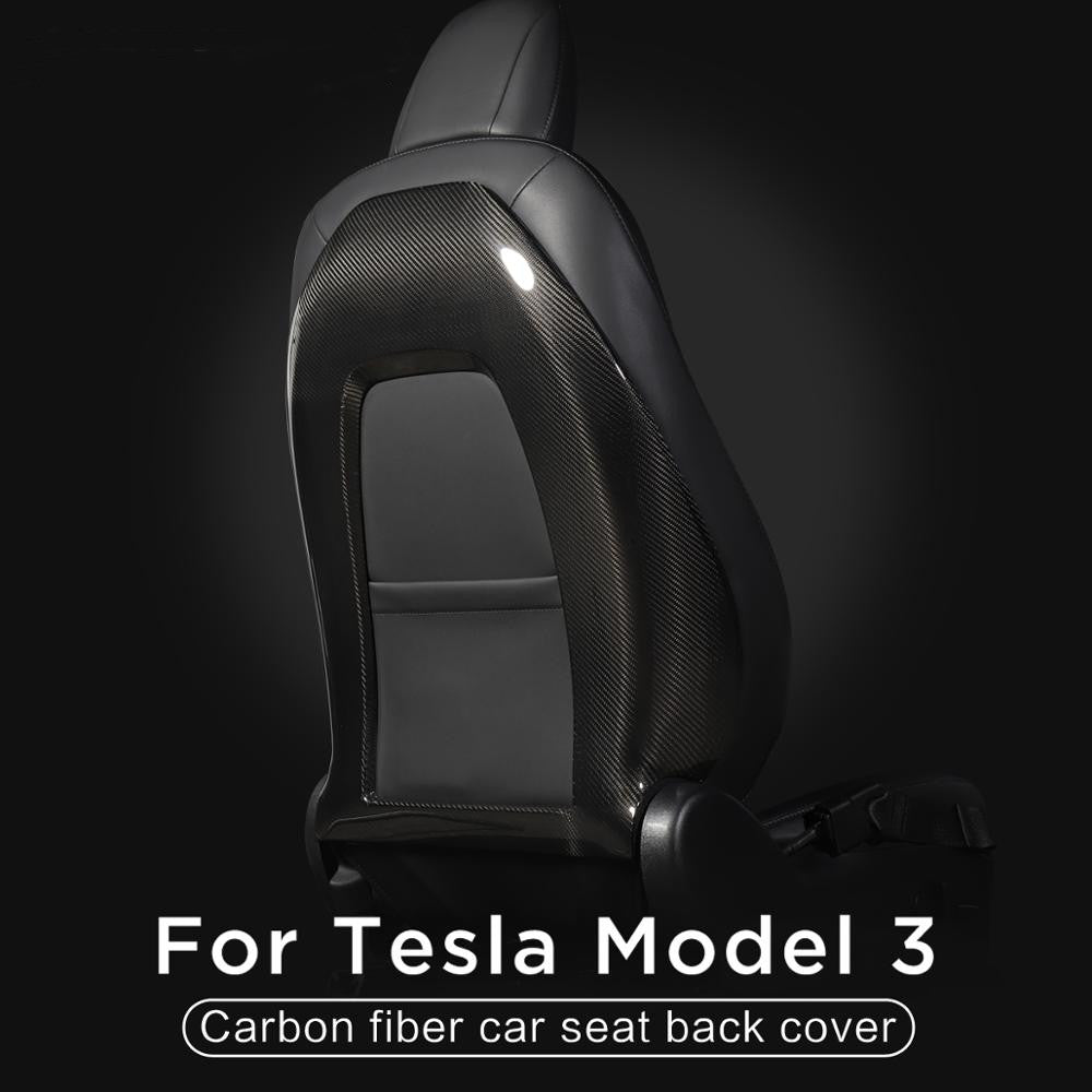 Tesery Back Seat Cover for Model 3 / Y - Real Carbon Fiber Interior Mods
