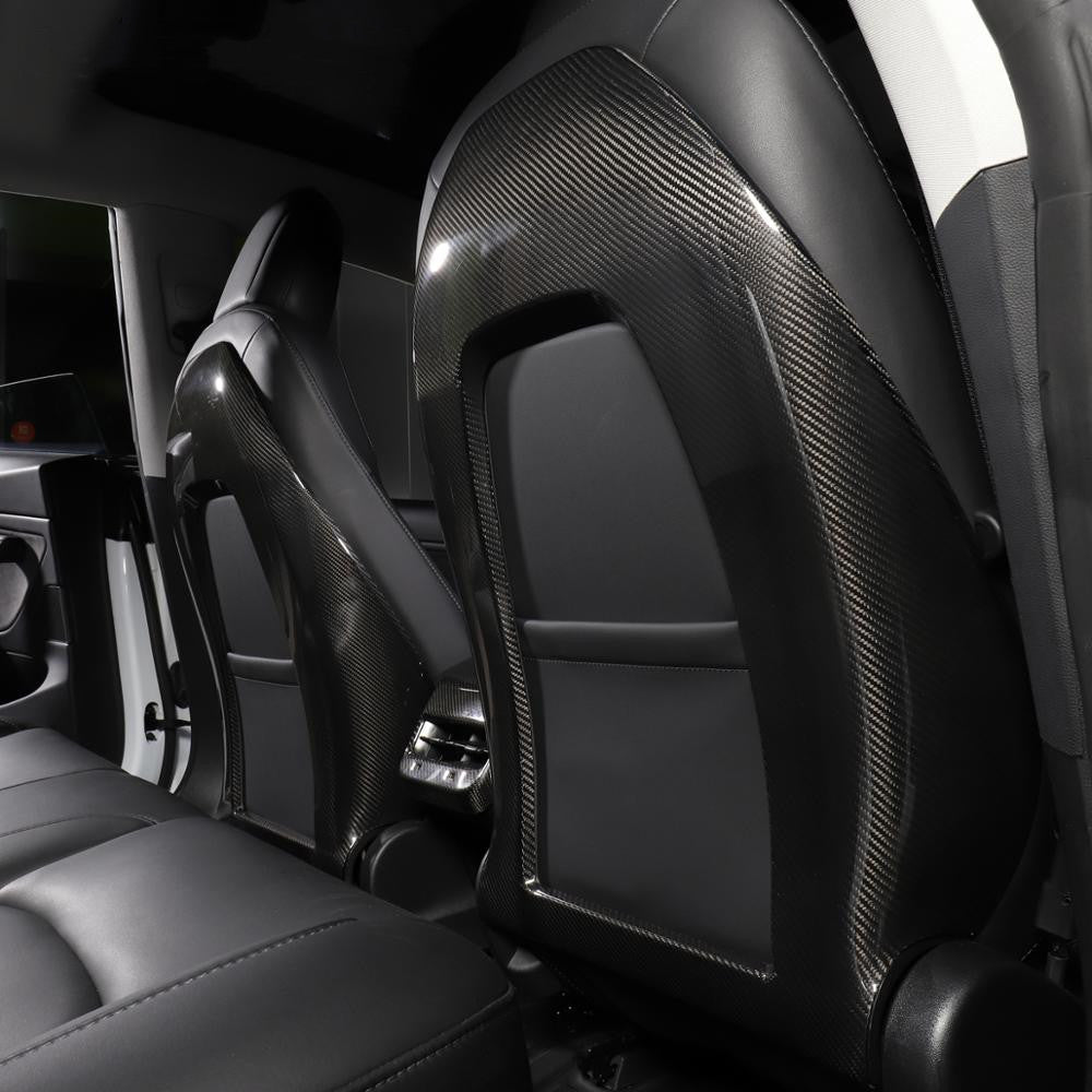 Tesery Back Seat Cover for Model 3 / Y - Real Carbon Fiber Interior Mods