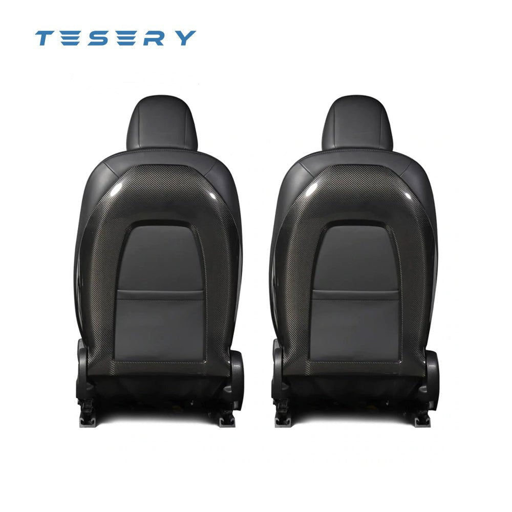 Tesery Back Seat Cover for Model 3 / Y - Real Carbon Fiber Interior Mods