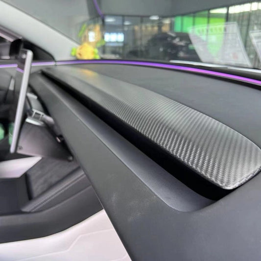 Tesery Real Carbon Fiber Replacement Dashboard Cover for Model 3 Highland / Model Y Juniper / Model YL