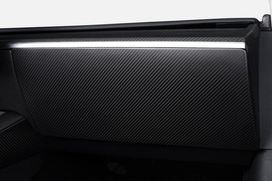 Tesery Real Dry Carbon Fiber Glove Box Cover Overlay for Model Y / 3