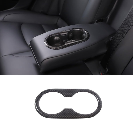 Tesery Rear Seat Water Cup Holder Trim Interior Accessories for Tesla Model 3 / Y
