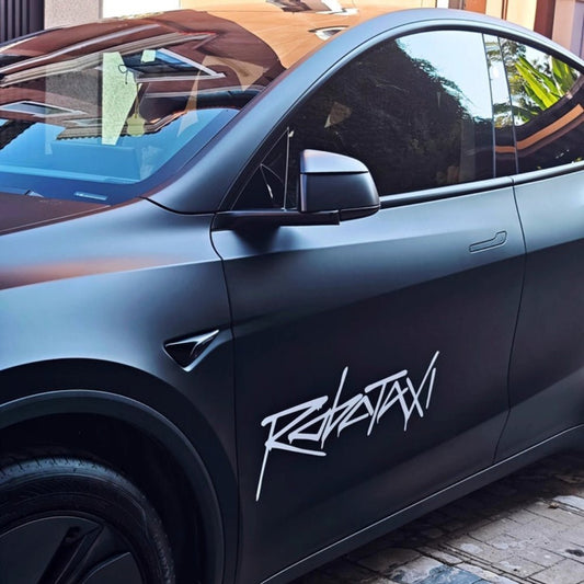 Tesery Reflective Robotaxi Decal | Tesla Body & Window Waterproof PVC Sticker