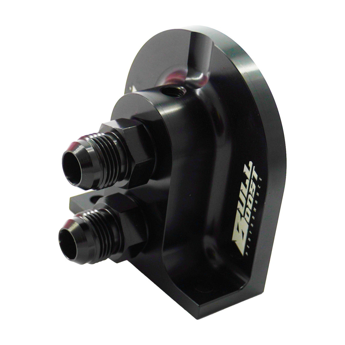 Bull Boost Billet Remote Oil Filter Relocation Mounting Bracket -10 AN with Pressure Port