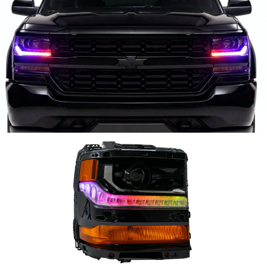 RGB Halo Kits Chevrolet Silverado Multicolor Flow Series DRL Boards (2016-2018)