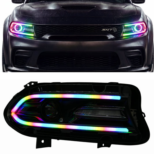 RGB Halo Kits Dodge Charger Flow Series DRL Boards | Diffused LED (2015-2023)