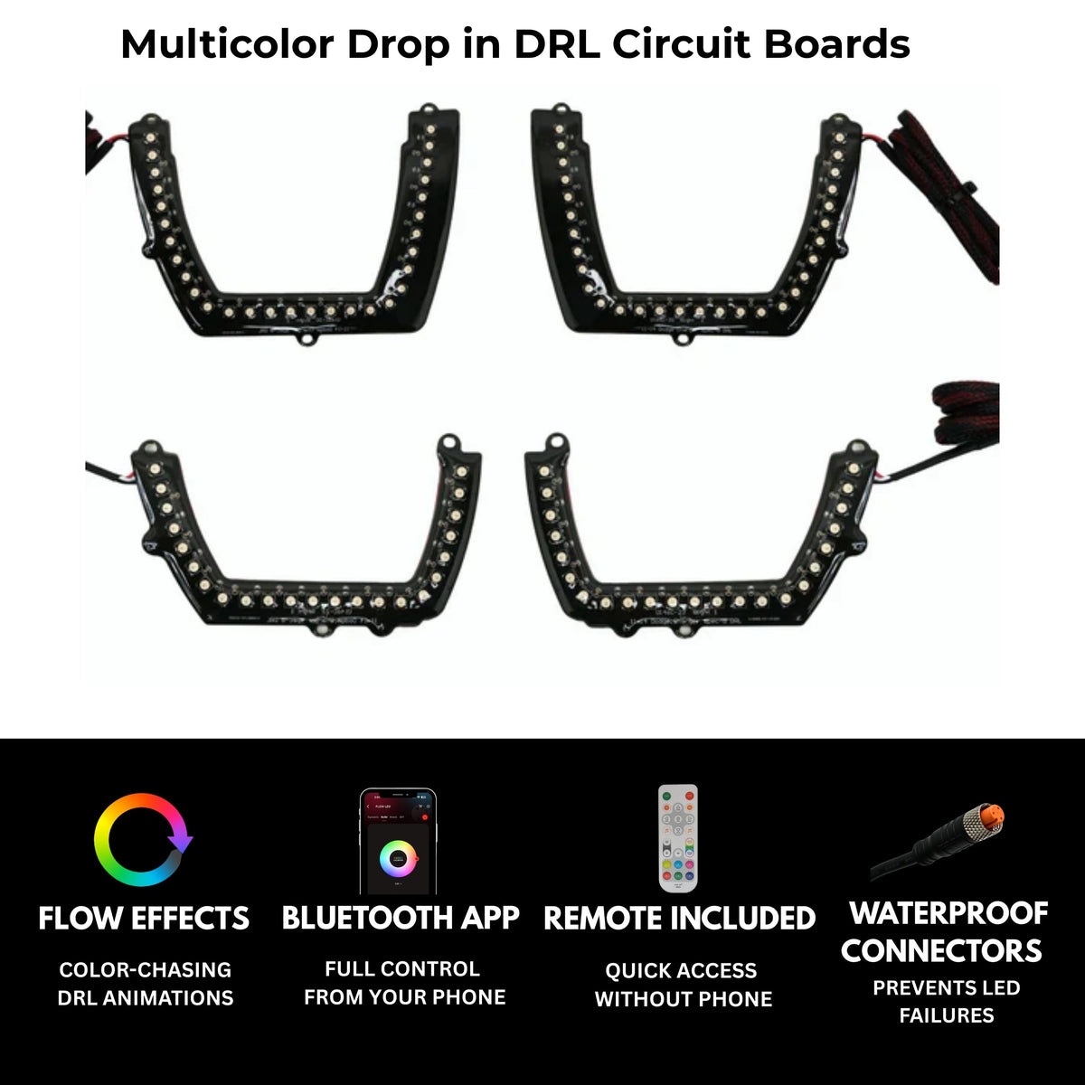 RGB Halo Kits Dodge Charger Spec-D Multicolor Flow DRL Boards (2011-2014) - image 3