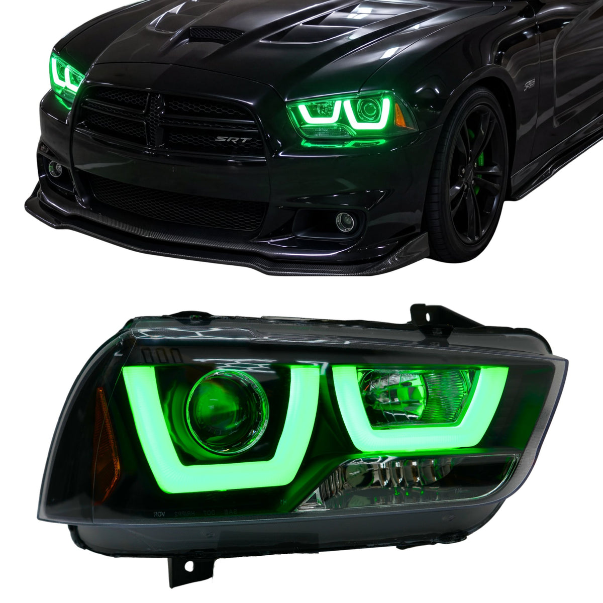 RGB Halo Kits Dodge Charger Spec-D Multicolor Flow DRL Boards (2011-2014)