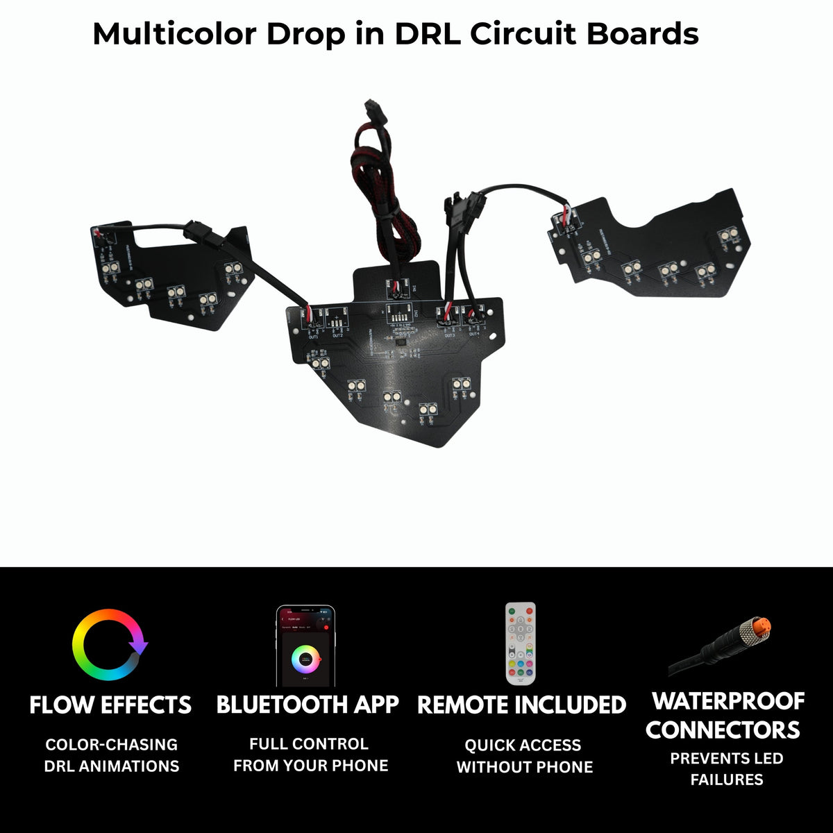 RGB Halo Kits Ford Mustang Flow Series DRL Boards (2018-2023) - image 2