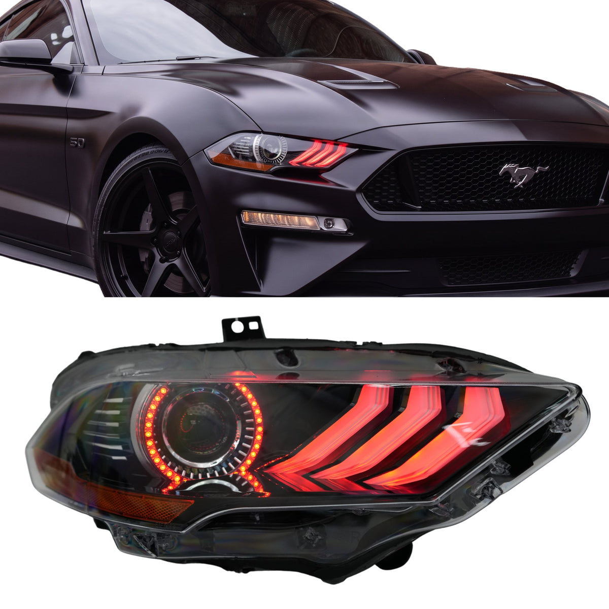 RGB Halo Kits Ford Mustang Flow Series DRL Boards (2018-2023)