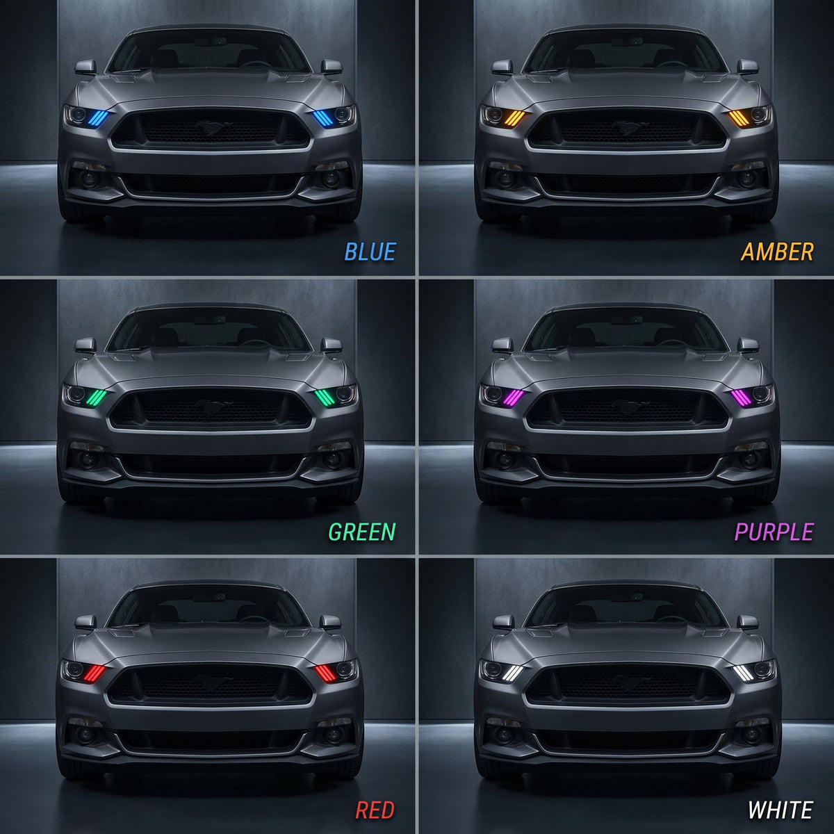RGB Halo Kits Ford Mustang Multicolor Flow Series DRL Boards (2015-2017) - image 3
