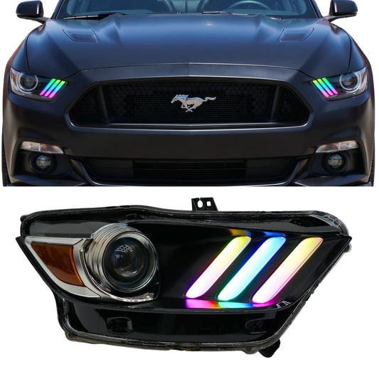 RGB Halo Kits Ford Mustang Multicolor Flow Series DRL Boards (2015-2017)