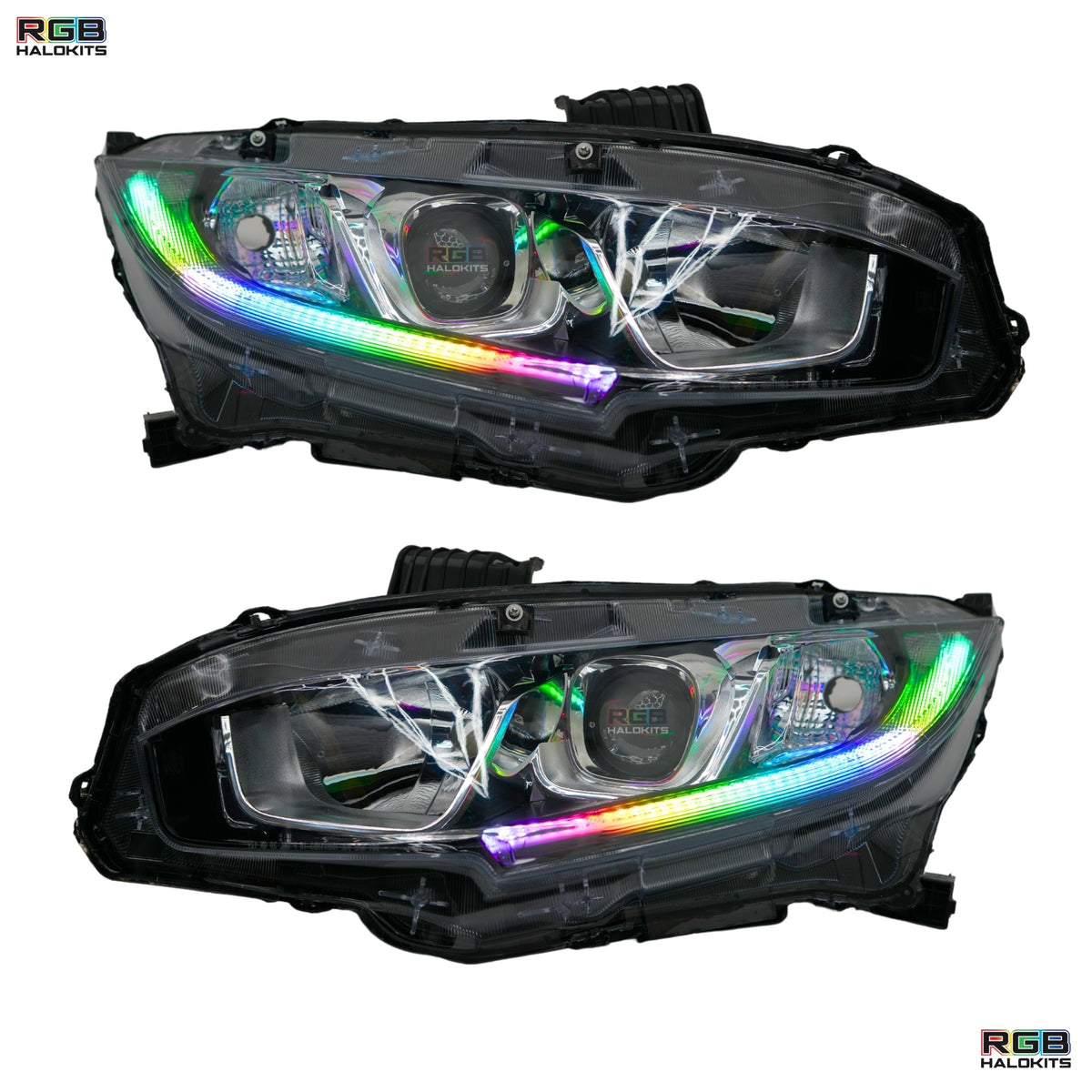 RGB Halo Kits Honda Civic Multicolor Flow Series DRL Boards (2016-2021) - image 3