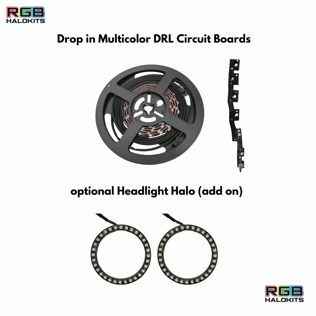 RGB Halo Kits Hyundai Elantra Multicolor Flow Series DRL Boards (2021-2023) - image 2