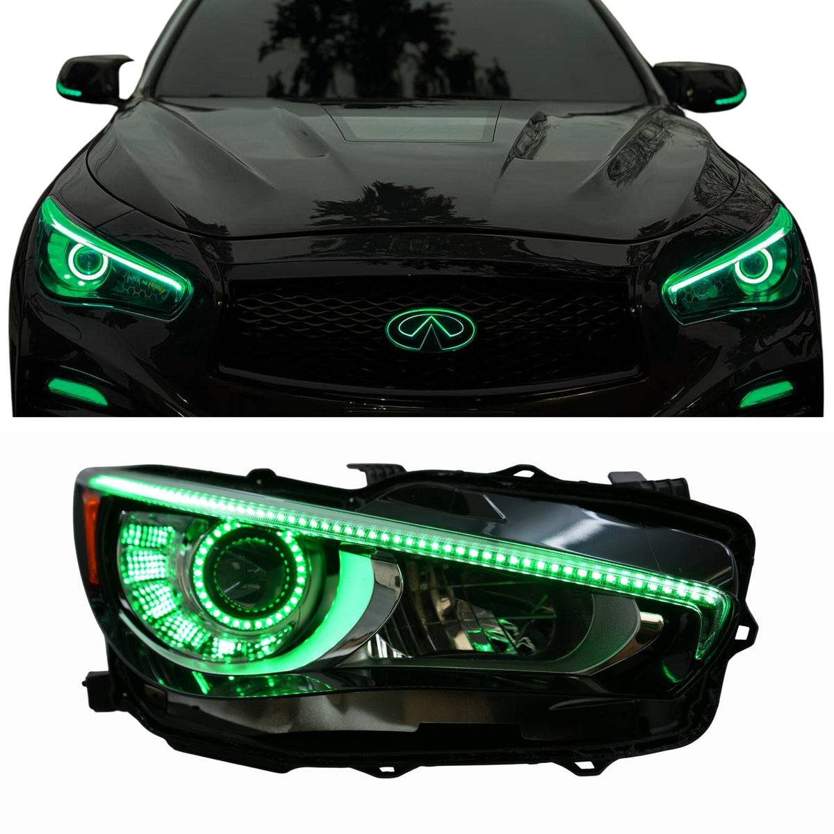 RGB Halo Kits Infiniti Q50 Multicolor Flow DRL Boards (2014-2024)
