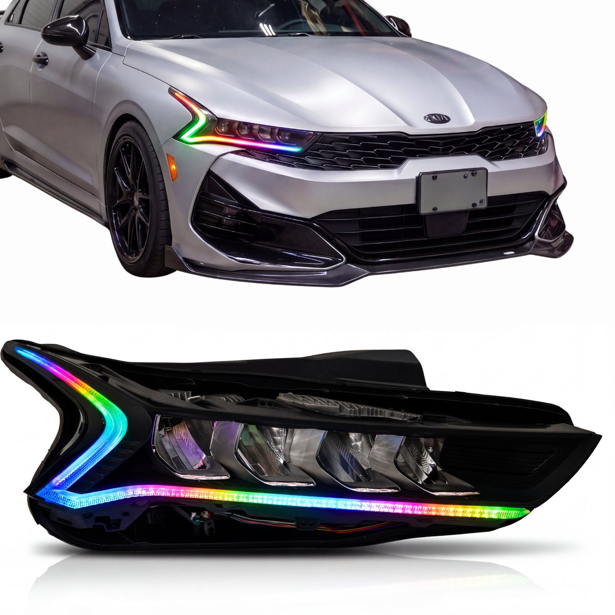 RGB Halo Kits Kia K5 Multicolor Flow DRL Boards (2021-2024)