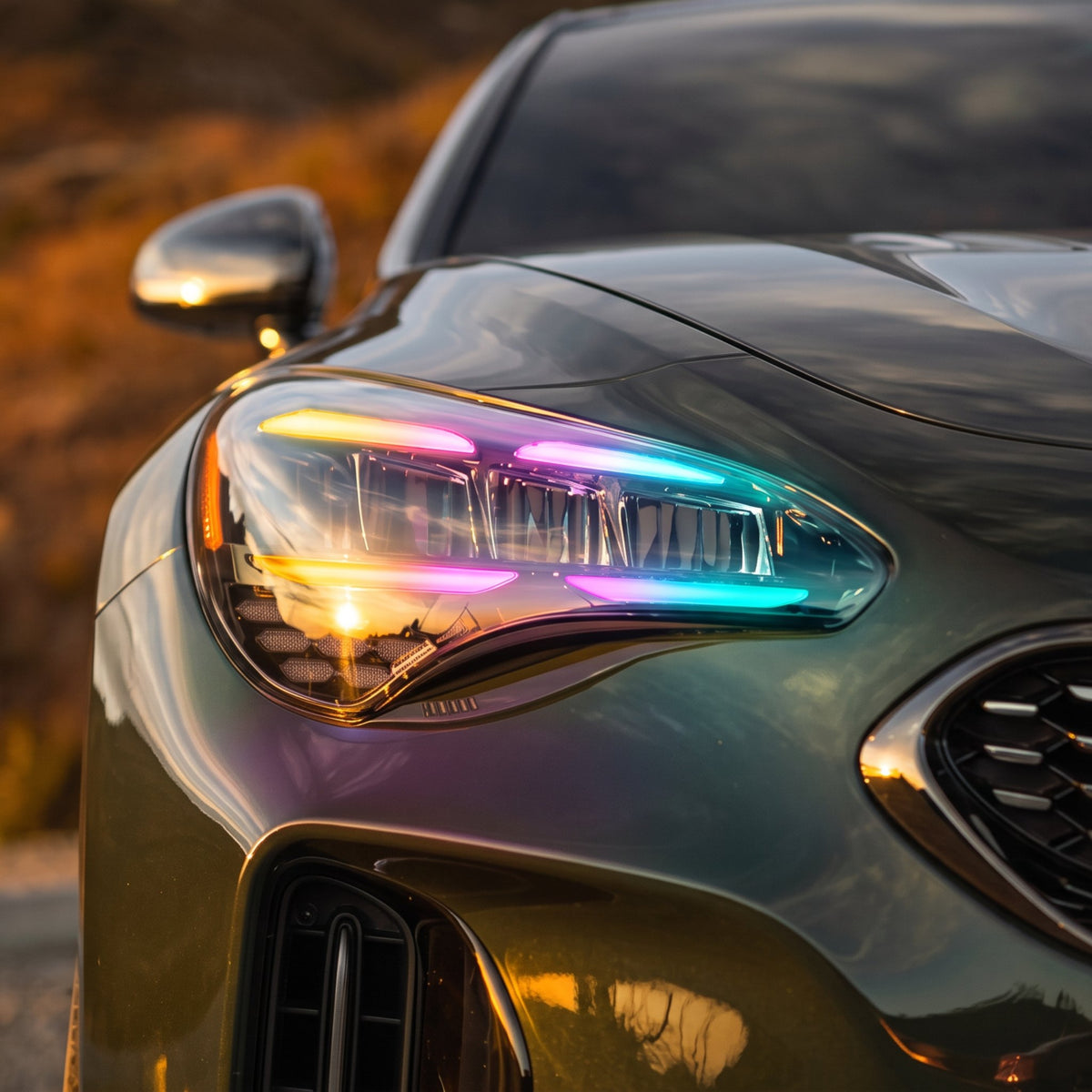 RGB Halo Kits Kia Stinger Multicolor Flow Series DRL Boards (2017-2024) - image 2