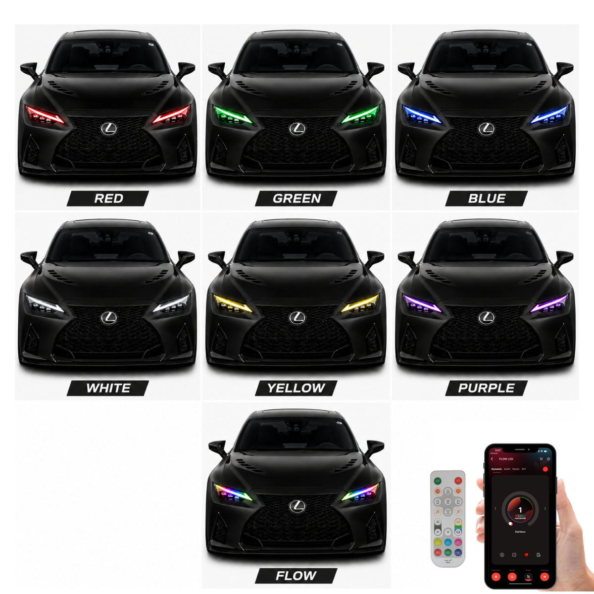 RGB Halo Kits Lexus IS Multicolor Flow Series DRL Boards (2021-2026) - image 3