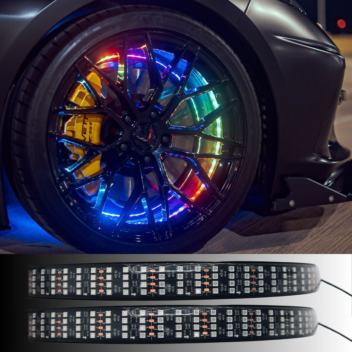 RGB Halo Kits Quad 4 Row LED Wheel Ring Kit | Flow Series