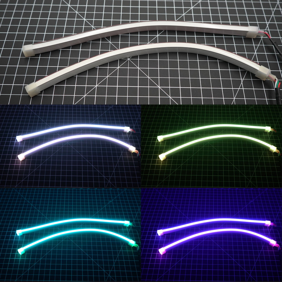 RGB Halo Kits Universal Side Emitting Flexible DRL Diffused Strips | Multicolor - image 10
