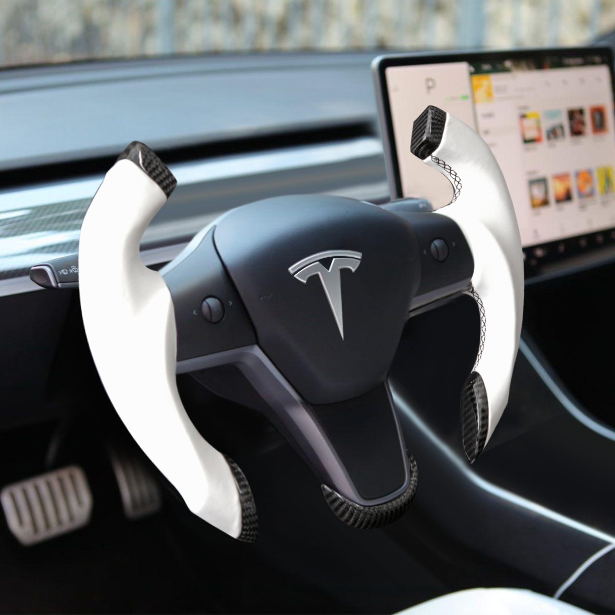 TESERY Roadster Steering Wheel for Tesla Model 3 / Y【Airplane wheel】