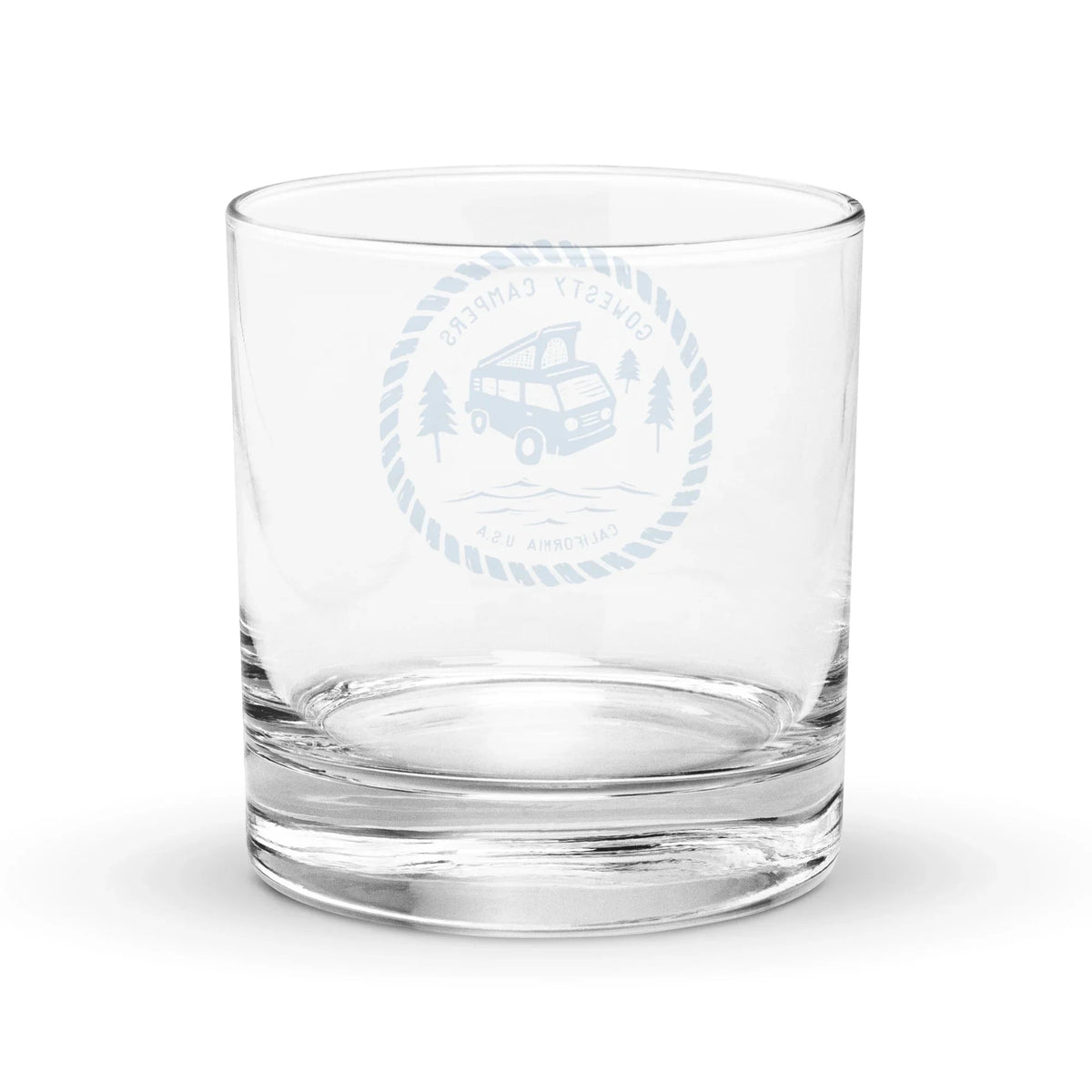 Woodcut Westy Life Rocks Glass