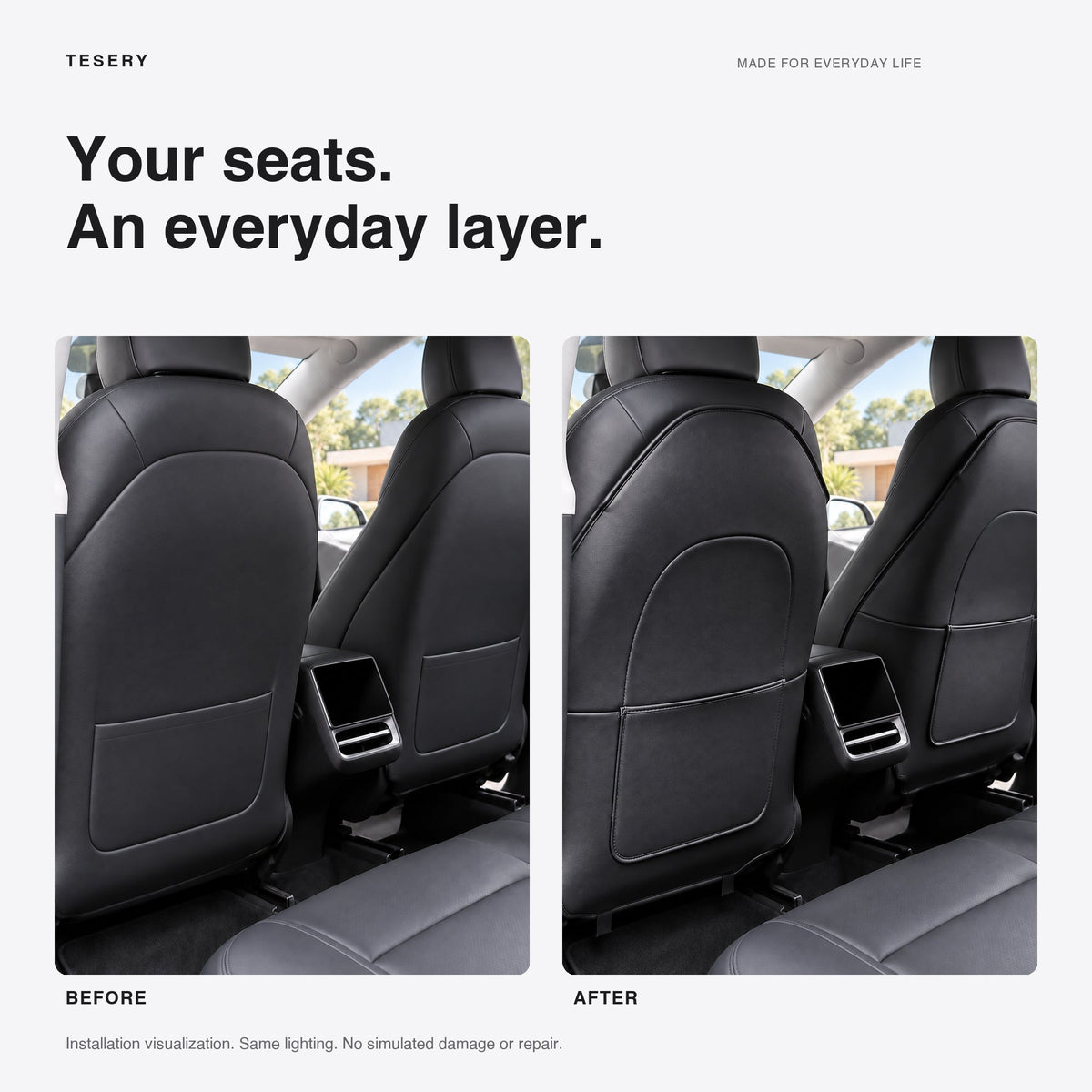 Tesery Seat Back Protector for Tesla Model 3 Highland & Model Y Juniper (2pcs)