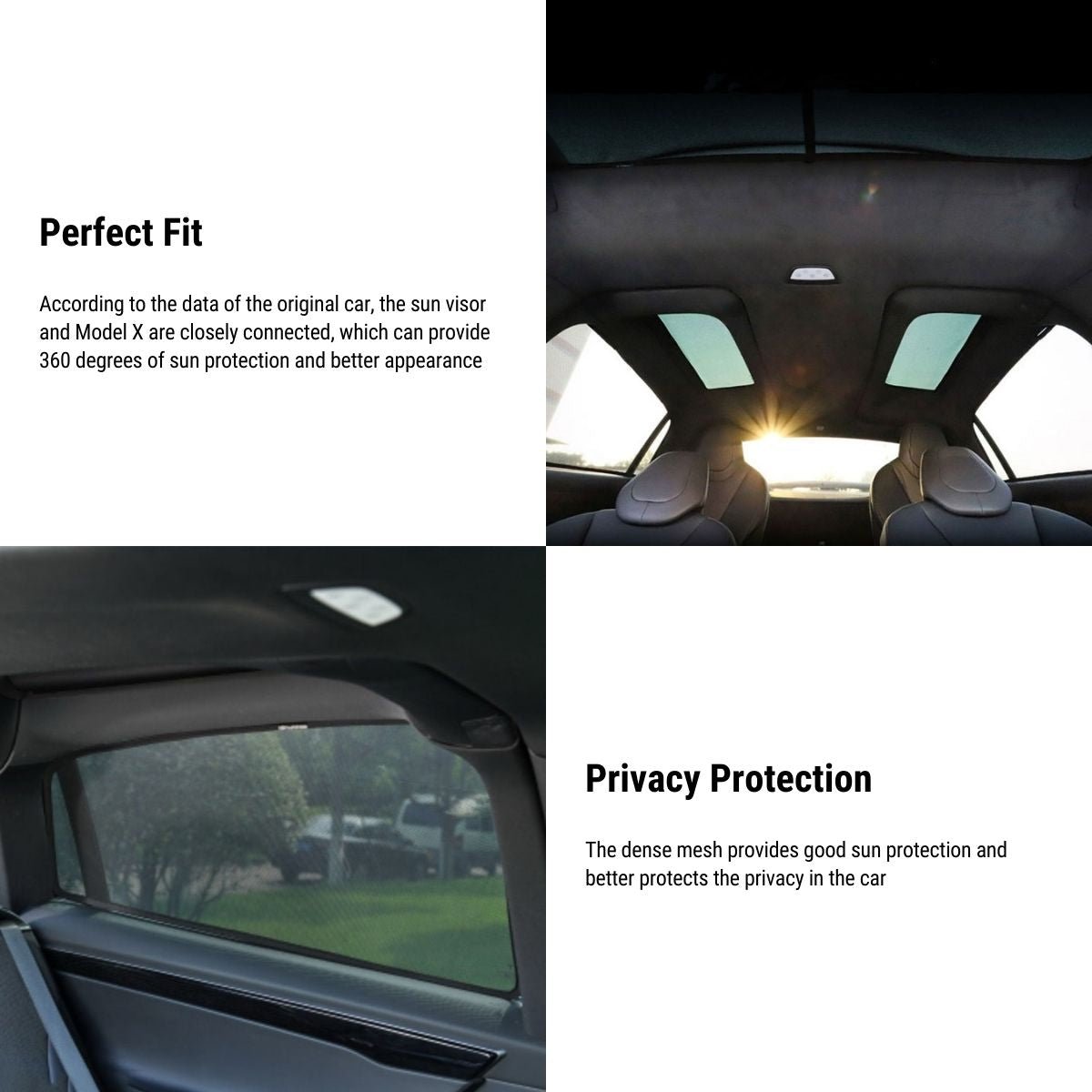 Tesery Side Car Window Sunroof Sunshades for Model X