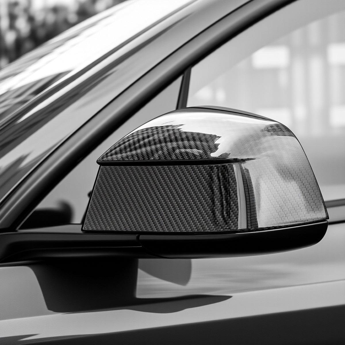 Teskay Tesla Model Y Juniper Dry Carbon Fiber Side Mirror Covers (OEM Style)