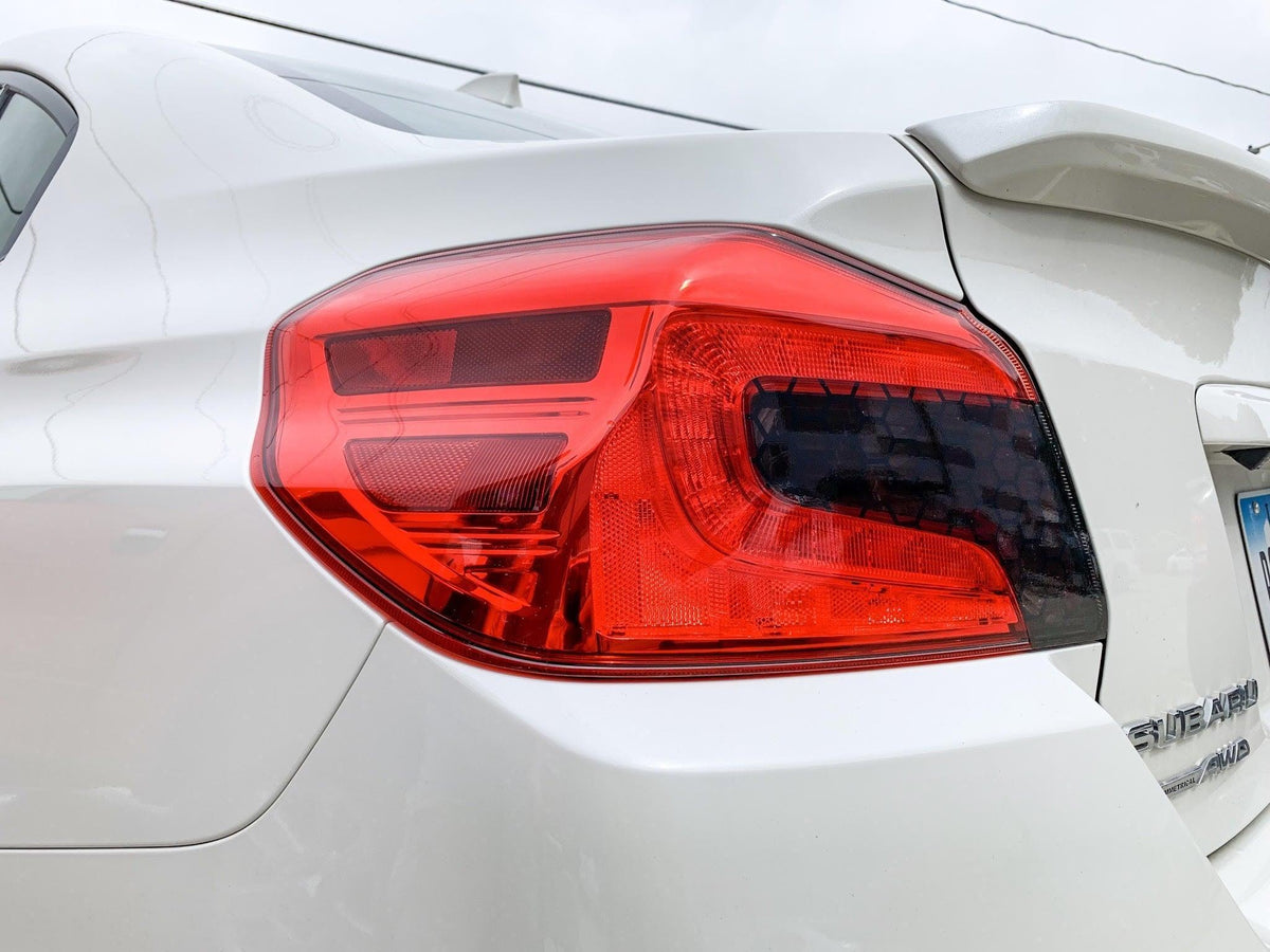 USA Special Edition Dark Smoke Honeycomb Tail Light Overlays - 2015-2021 WRX / STI
