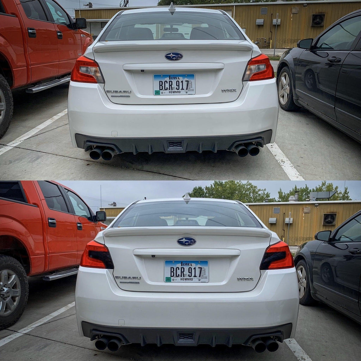 USA Special Edition Dark Smoke Honeycomb Tail Light Overlays - 2015-2021 WRX / STI