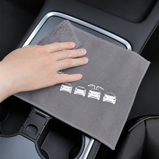 Tesery Premium Dual-Sided Car Cleaning Towel | Suede & Coral Velvet | 30×30cm | 3 Colors