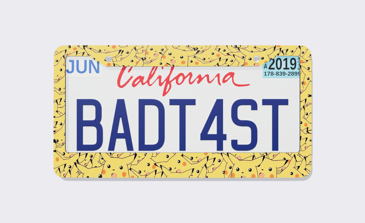 Surprised Pikachu License Plate Frame