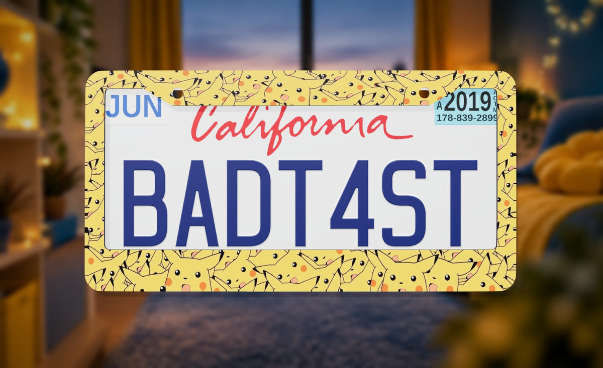 Surprised Pikachu License Plate Frame
