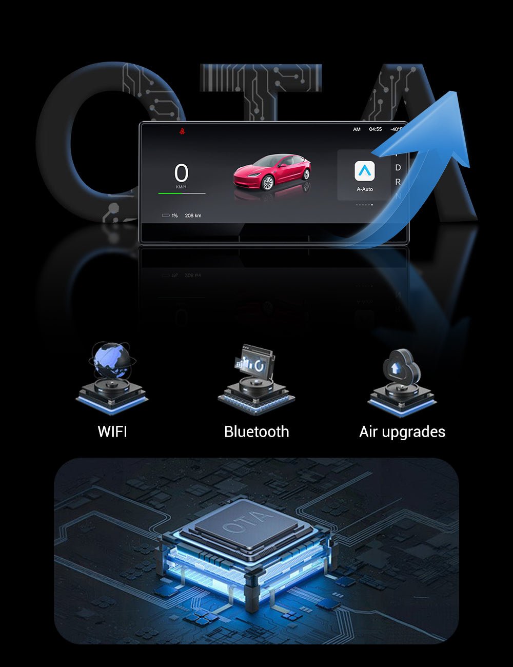 TESERY F9 Pro Screen Dashboard Display With Carplay & Android Auto for Model 3 / Model Y