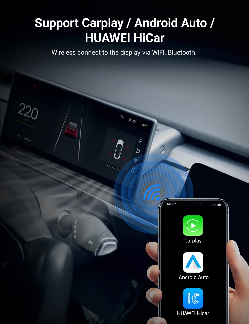 TESERY F9 Pro Screen Dashboard Display With Carplay & Android Auto for Model 3 / Model Y