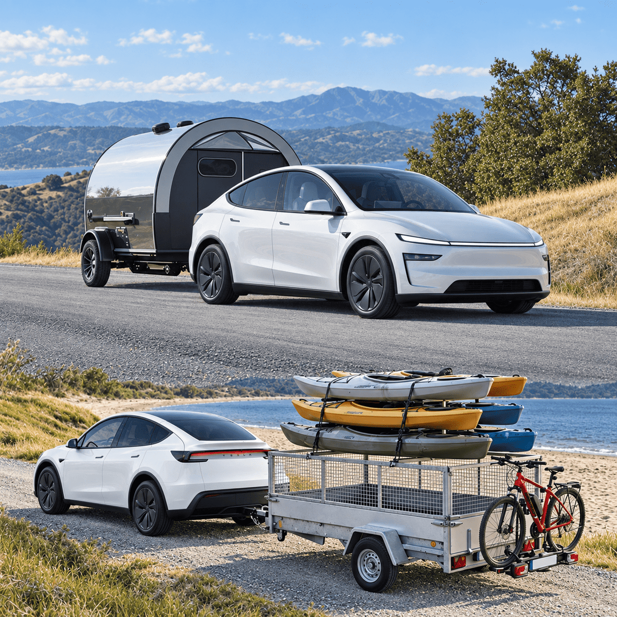 TESERY Trailer Tow Hitch for Model Y | 6500 lbs Capacity | No-Drill Install