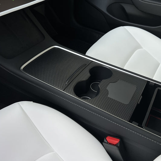 Tesery Carbon Fiber Center Console Wrap Cover for Model 3 / Y