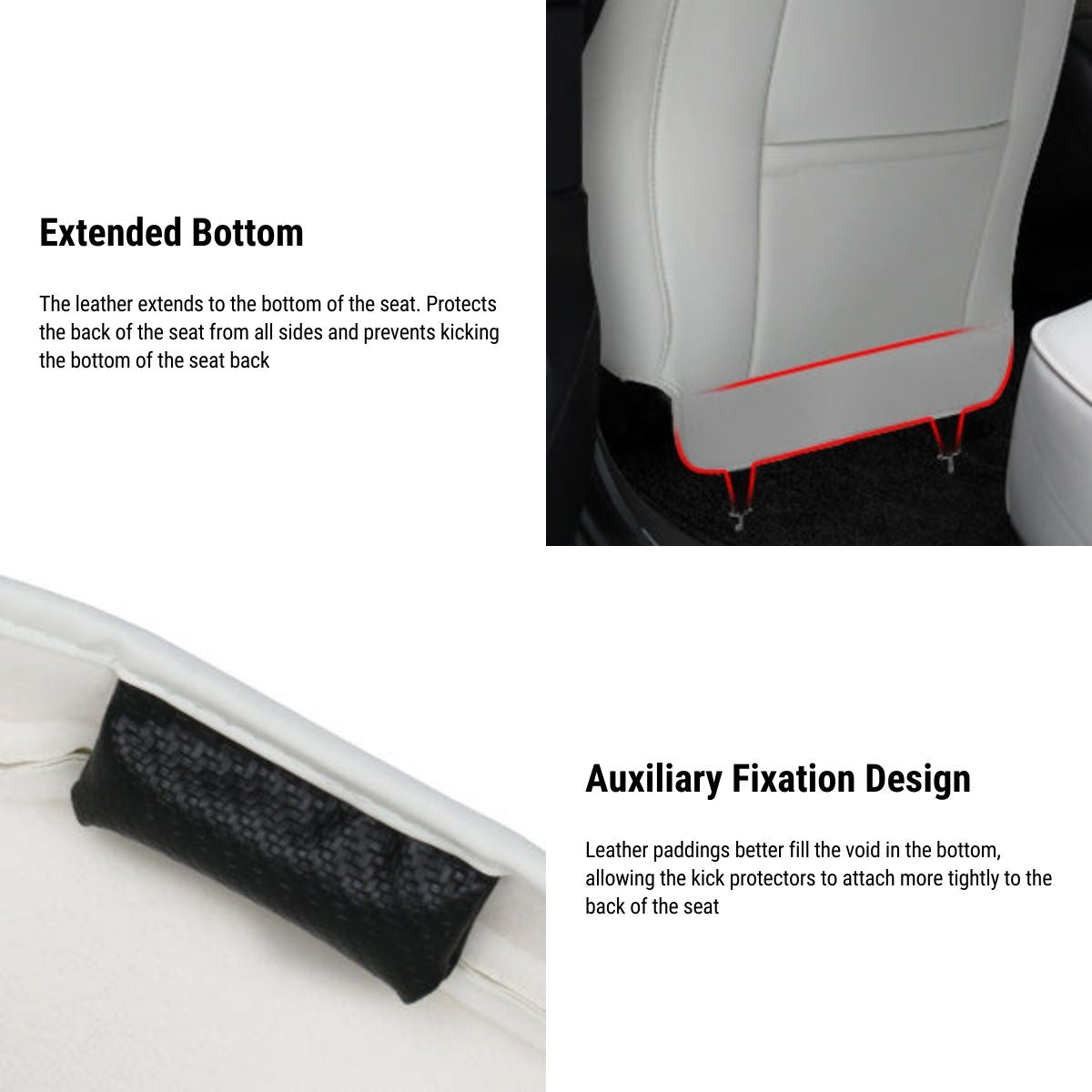 Tesery Lattice Leather Seat Back Protector for Tesla Model 3 & Model Y